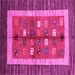 Square Machine Washable Abstract Pink Contemporary Rug, wshcon509pnk