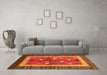 Machine Washable Abstract Orange Contemporary Area Rugs in a Living Room, wshcon509org