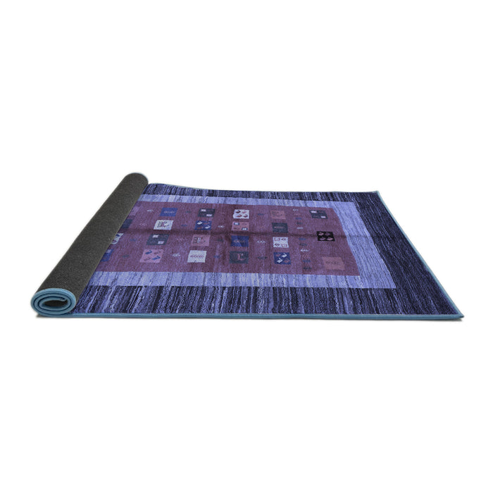 Sideview of Abstract Blue Contemporary Rug, con509blu