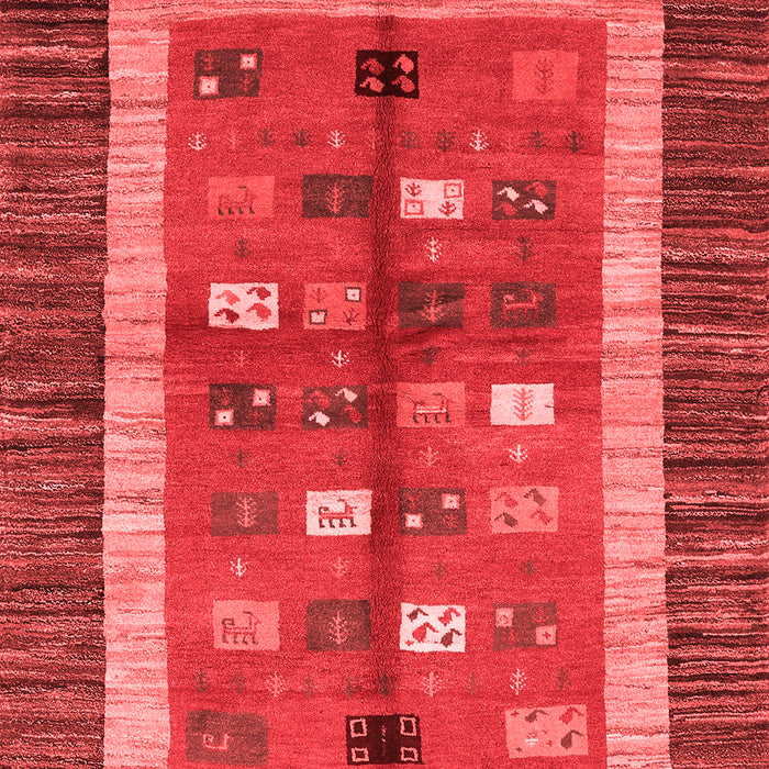 Machine Washable Abstract Red Contemporary Rug, wshcon509red