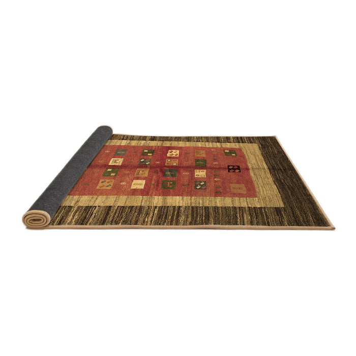 Sideview of Abstract Brown Contemporary Rug, con509brn