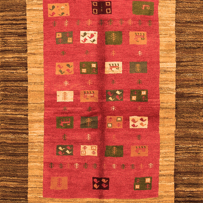 Serging Thickness of Machine Washable Abstract Orange Contemporary Area Rugs, wshcon509org