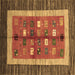 Square Abstract Brown Contemporary Rug, con509brn