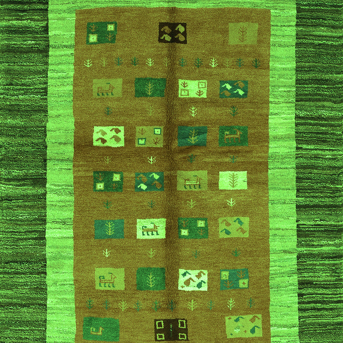 Abstract Green Contemporary Rug, con509grn