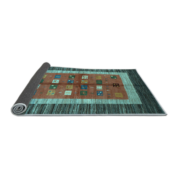 Sideview of Abstract Light Blue Contemporary Rug, con509lblu