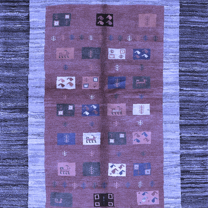 Abstract Blue Contemporary Rug, con509blu
