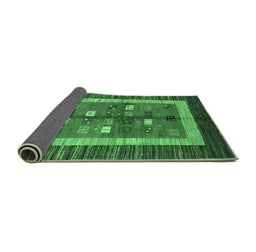Sideview of Abstract Emerald Green Contemporary Rug, con509emgrn