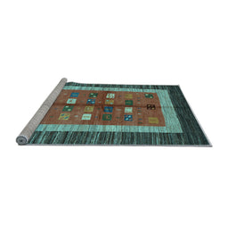 Sideview of Machine Washable Abstract Light Blue Contemporary Rug, wshcon509lblu