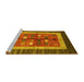 Sideview of Machine Washable Abstract Yellow Contemporary Rug, wshcon509yw