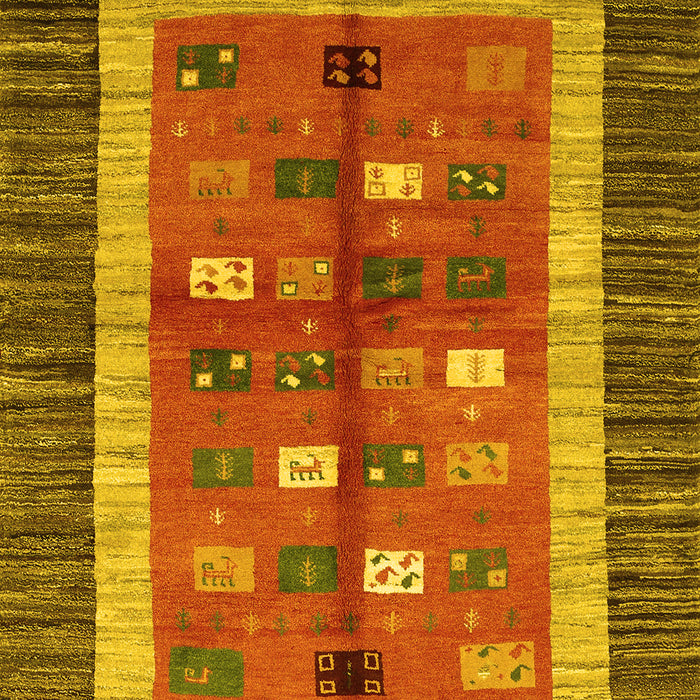 Abstract Yellow Contemporary Rug, con509yw