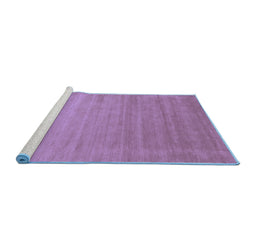 Sideview of Machine Washable Abstract Blue Contemporary Rug, wshcon50blu