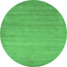 Round Abstract Emerald Green Contemporary Rug, con50emgrn