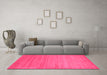 Machine Washable Abstract Pink Contemporary Rug in a Living Room, wshcon50pnk