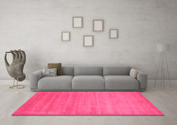 Machine Washable Abstract Pink Contemporary Rug in a Living Room, wshcon50pnk