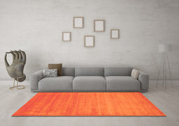 Machine Washable Abstract Orange Contemporary Area Rugs in a Living Room, wshcon50org