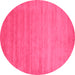 Round Abstract Pink Contemporary Rug, con50pnk