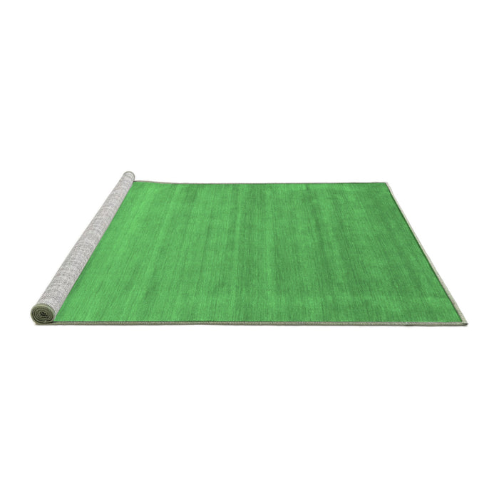 Sideview of Machine Washable Abstract Emerald Green Contemporary Area Rugs, wshcon50emgrn