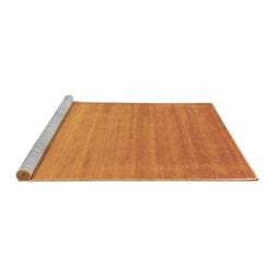Sideview of Machine Washable Abstract Brown Contemporary Rug, wshcon50brn