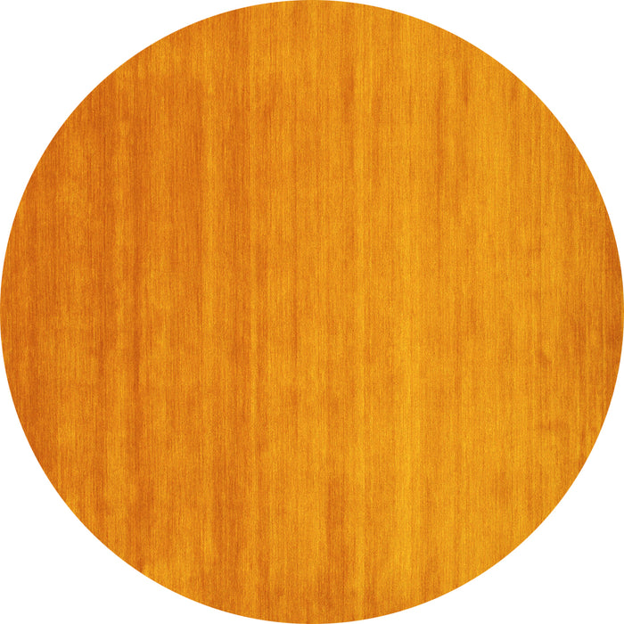 Round Abstract Yellow Contemporary Rug, con50yw