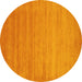 Round Abstract Yellow Contemporary Rug, con50yw