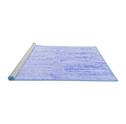 Sideview of Machine Washable Abstract Blue Contemporary Rug, wshcon510blu
