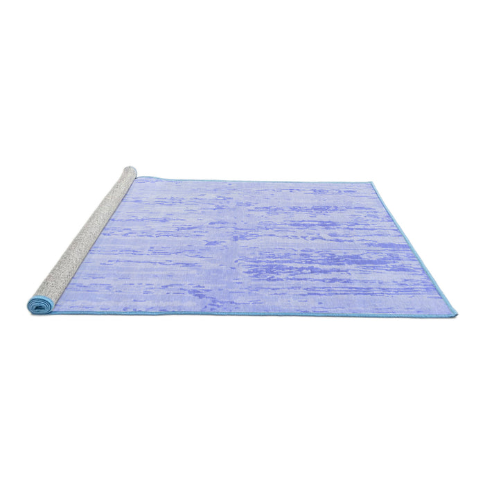 Sideview of Machine Washable Abstract Blue Contemporary Rug, wshcon510blu