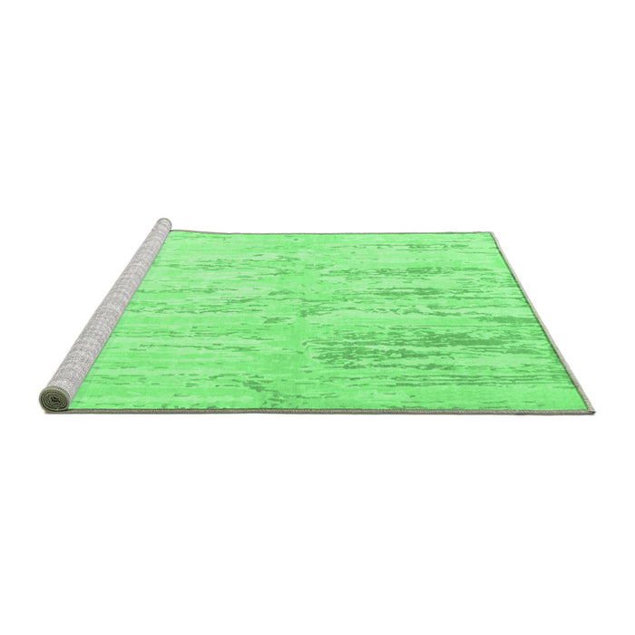 Sideview of Machine Washable Abstract Emerald Green Contemporary Area Rugs, wshcon510emgrn