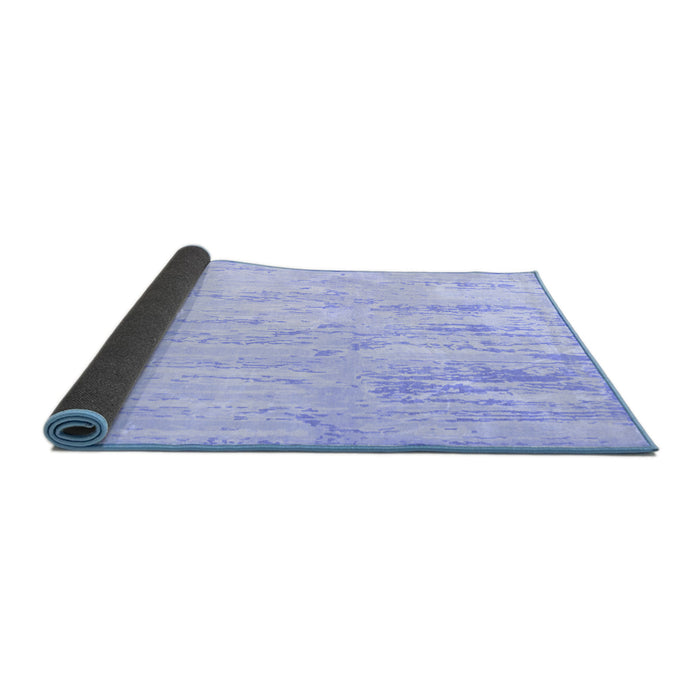 Sideview of Abstract Blue Contemporary Rug, con510blu