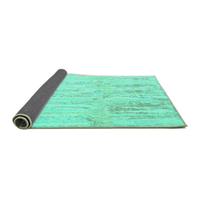 Sideview of Abstract Turquoise Contemporary Rug, con510turq