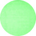 Round Machine Washable Solid Emerald Green Modern Area Rugs, wshcon511emgrn