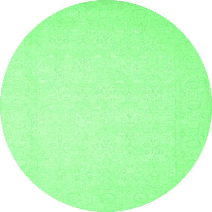 Round Solid Emerald Green Modern Rug, con511emgrn