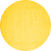 Round Solid Yellow Modern Rug, con511yw