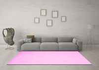 Machine Washable Solid Pink Modern Rug, wshcon511pnk