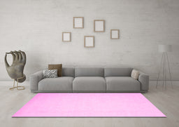 Machine Washable Solid Pink Modern Rug in a Living Room, wshcon511pnk