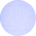 Round Solid Blue Modern Rug, con511blu