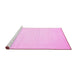 Sideview of Machine Washable Solid Pink Modern Rug, wshcon511pnk