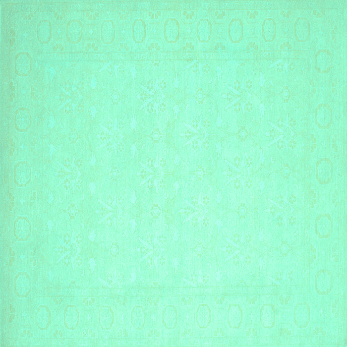Square Solid Turquoise Modern Rug, con511turq