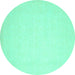 Round Solid Turquoise Modern Rug, con511turq