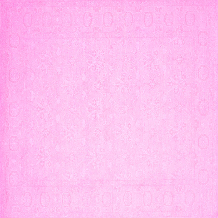Square Machine Washable Solid Pink Modern Rug, wshcon511pnk