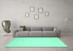 Machine Washable Solid Turquoise Modern Area Rugs in a Living Room,, wshcon511turq