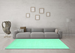 Machine Washable Solid Turquoise Modern Area Rugs in a Living Room,, wshcon511turq