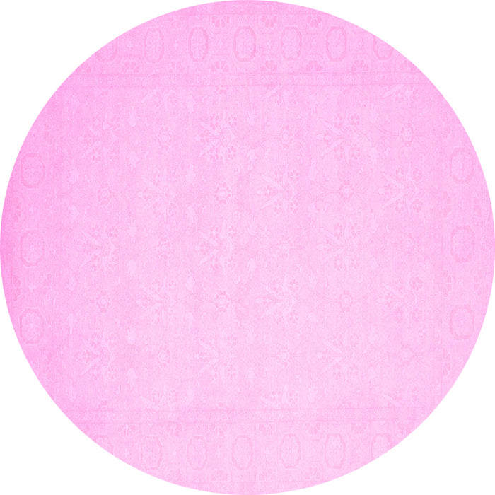Round Solid Pink Modern Rug, con511pnk