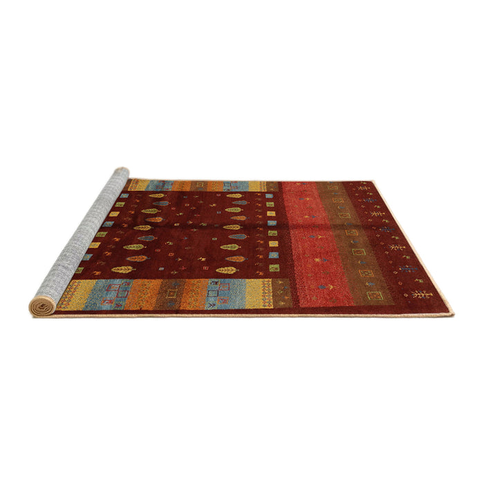 Serging Thickness of Machine Washable Contemporary Mahogany Brown Rug, wshcon512