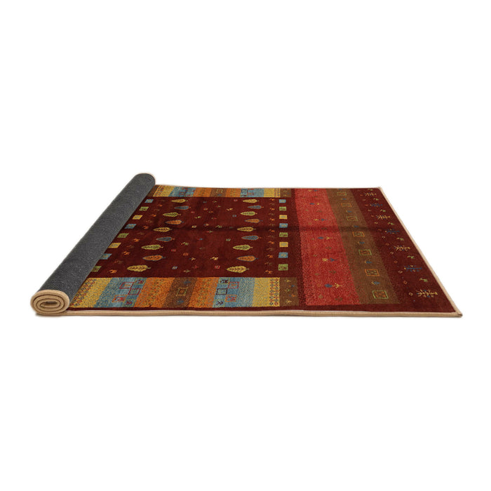 Thickness of Contemporary Mahogany Brown Oriental Rug, con512