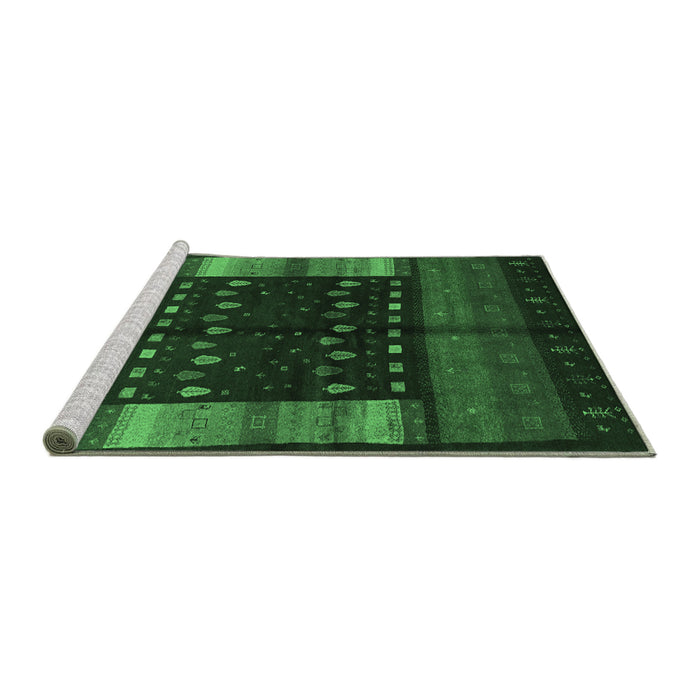 Sideview of Machine Washable Oriental Emerald Green Traditional Area Rugs, wshcon512emgrn