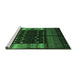 Sideview of Machine Washable Oriental Emerald Green Traditional Area Rugs, wshcon512emgrn
