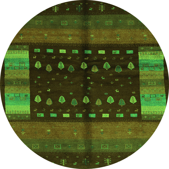 Machine Washable Oriental Green Traditional Area Rugs, wshcon512grn