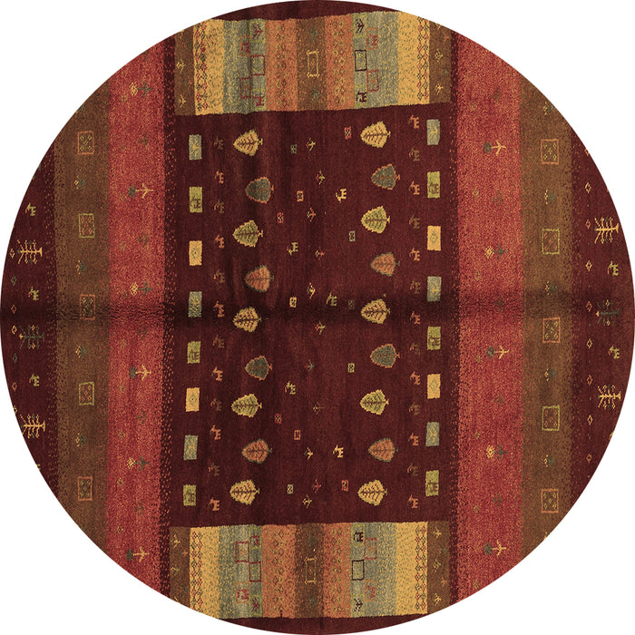 Round Oriental Brown Traditional Rug, con512brn