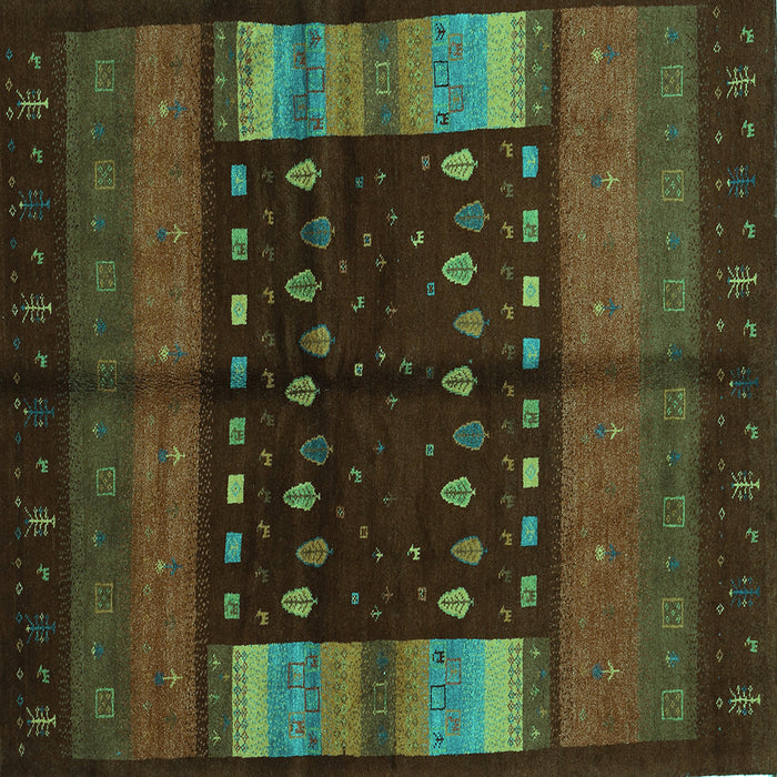 Square Oriental Turquoise Traditional Rug, con512turq
