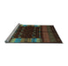 Sideview of Machine Washable Oriental Light Blue Traditional Rug, wshcon512lblu